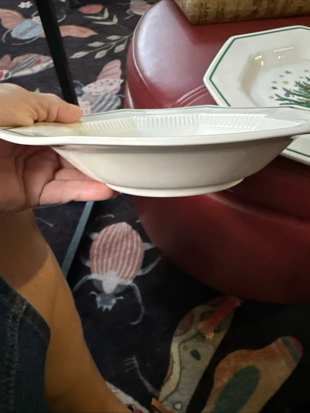 Set of 6 Nikko Christmastime Rimmed Soup Bowls/8”/Japan/Christmas Dishes